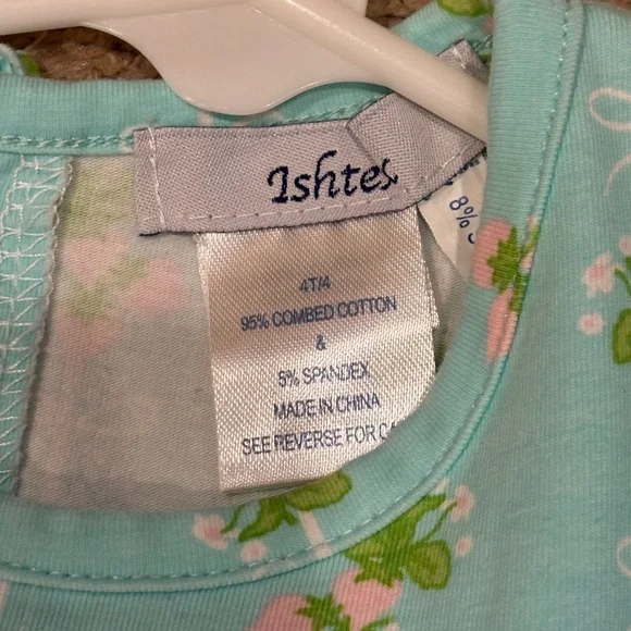 Ishtex Aqua Blue Strawberry Print Dress (Size: 4T) - Picture 3 of 3